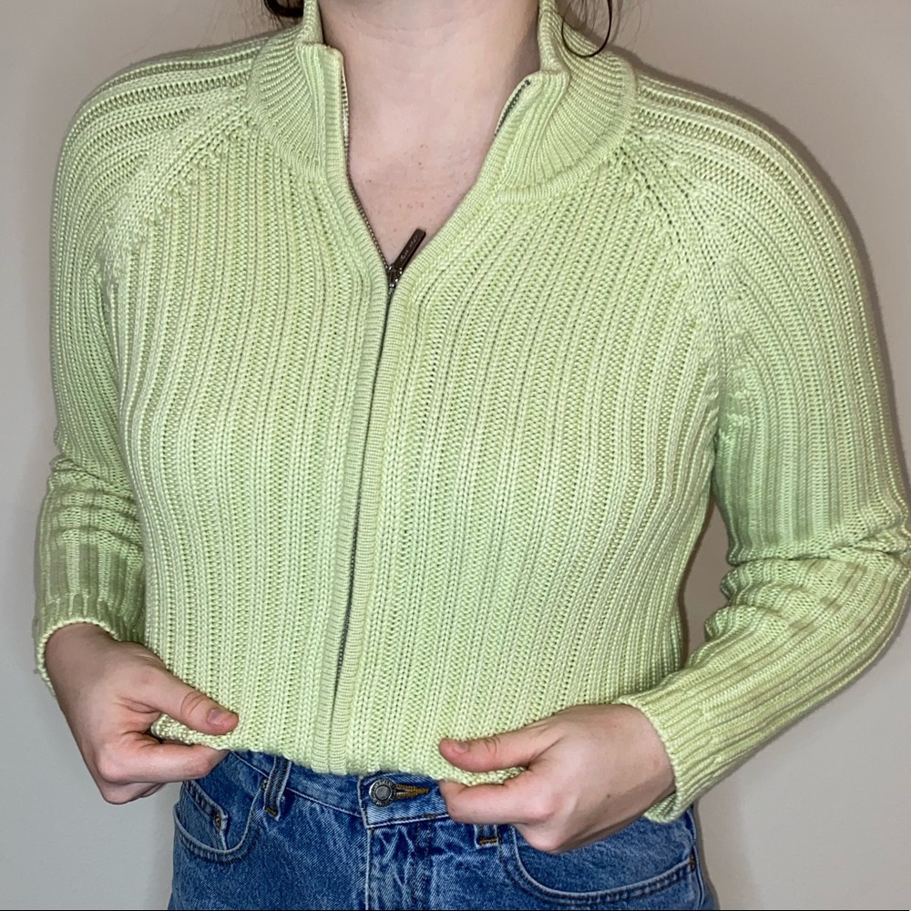 Talbots Light Green Ribbed Sweater - Picture 2 of 6